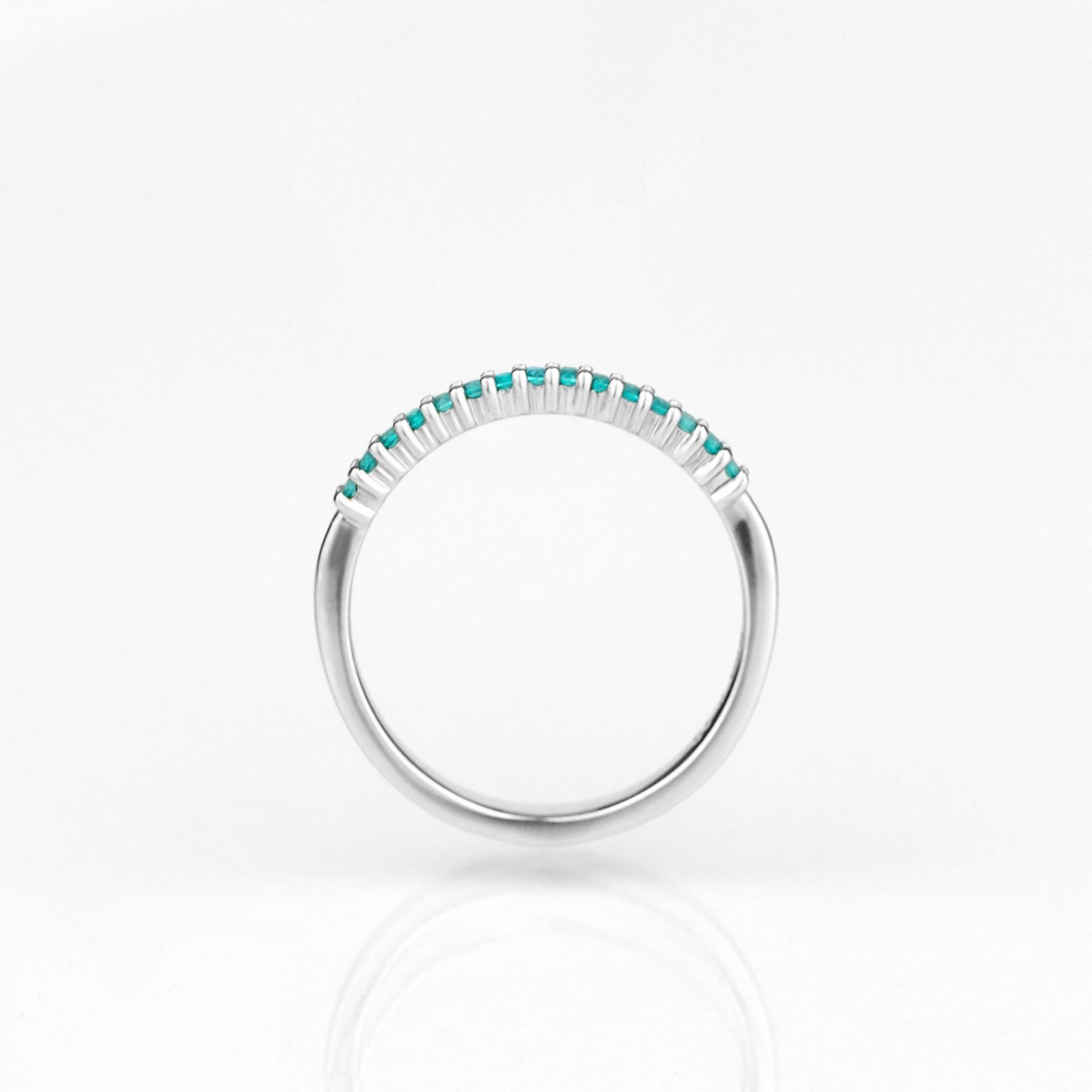 ブラジル産パライバトルマリンハーフエタニティプラチナリング