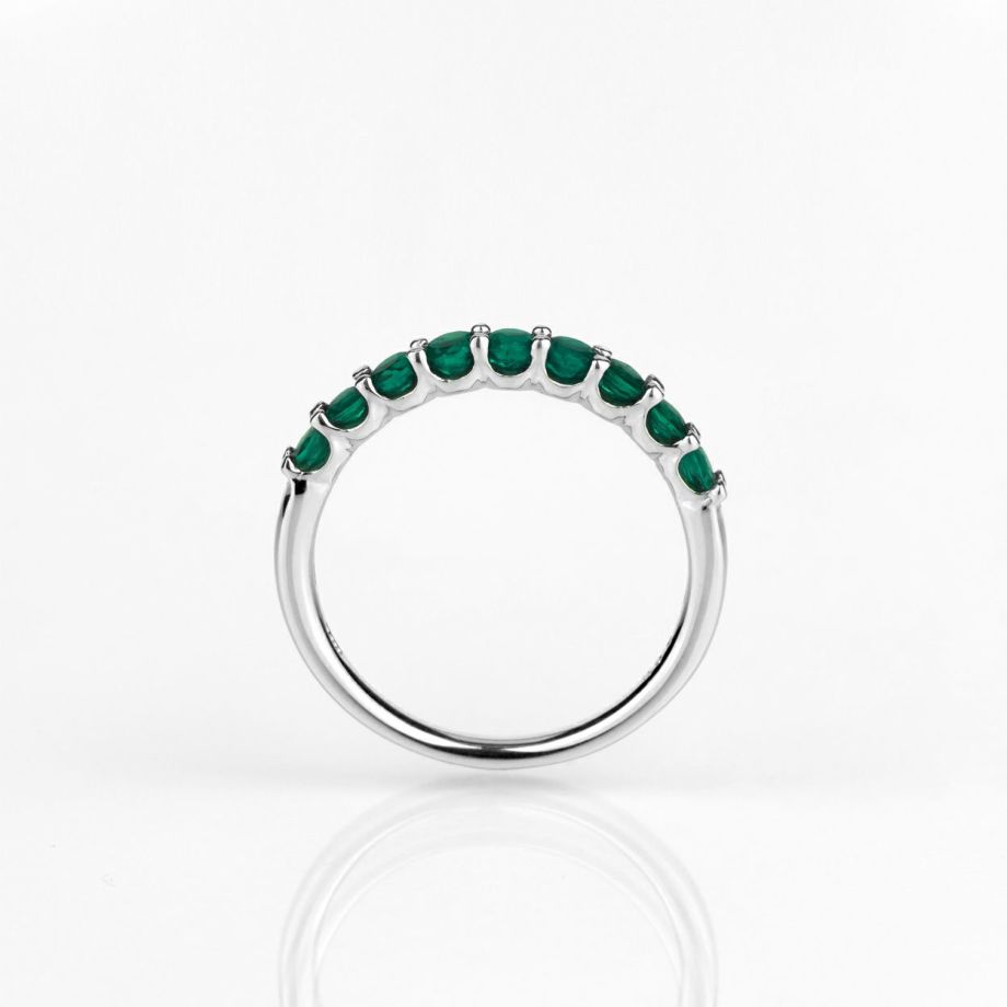 コロンビア産エメラルドハーフエタニティプラチナリング