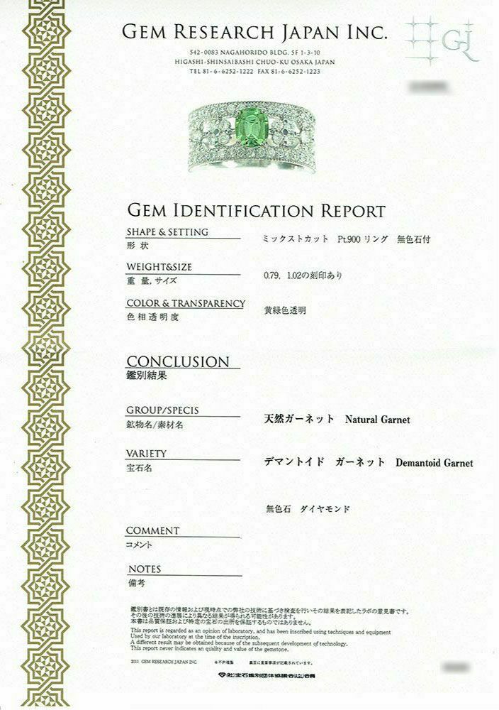 GEM RESEARCH JAPAN宝石鑑別書