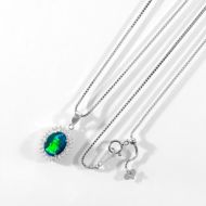 ブラックオパール1.16ctプラチナネックレスダイヤ0.24ct付(宝石鑑別書付)
