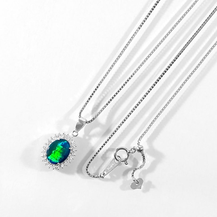 ブラックオパール1.16ctプラチナネックレスダイヤ0.24ct付(宝石鑑別書付)