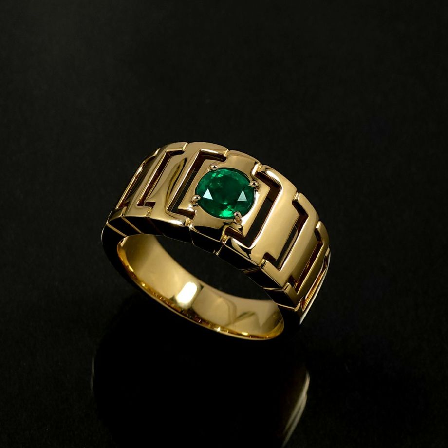 コロンビア産エメラルド0.77ctK18ゴールドリング(GIA宝石鑑別書付)【F1】