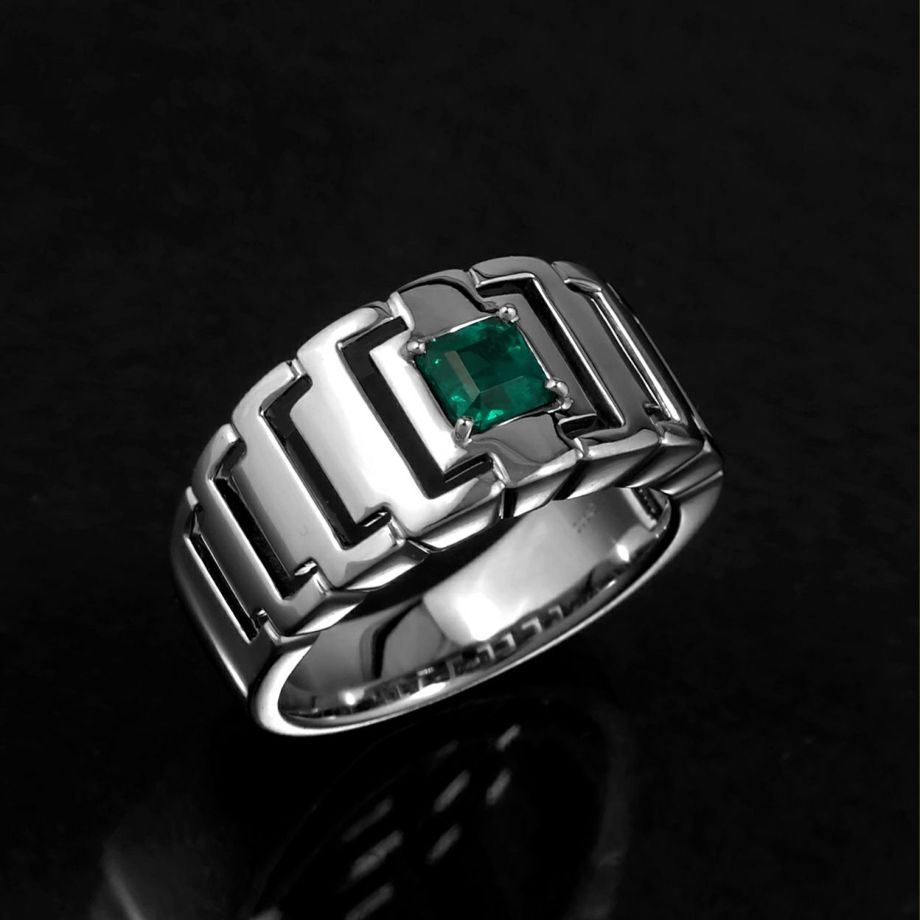 コロンビア産無処理エメラルド(ノンオイル)0.57ctプラチナリング(GIA宝石鑑別書付)