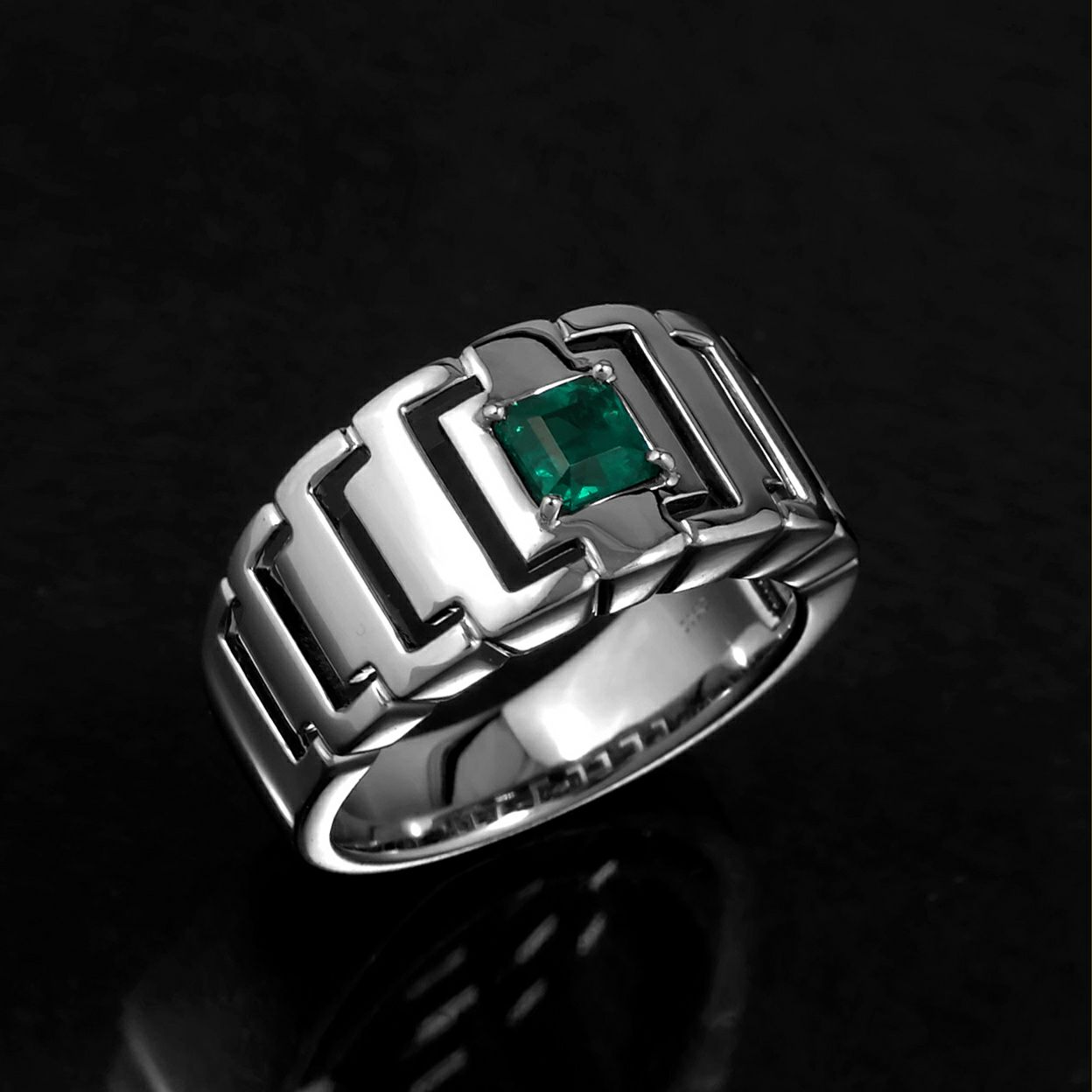 コロンビア産無処理エメラルド(ノンオイル)0.57ctプラチナリング(GIA宝石鑑別書付)