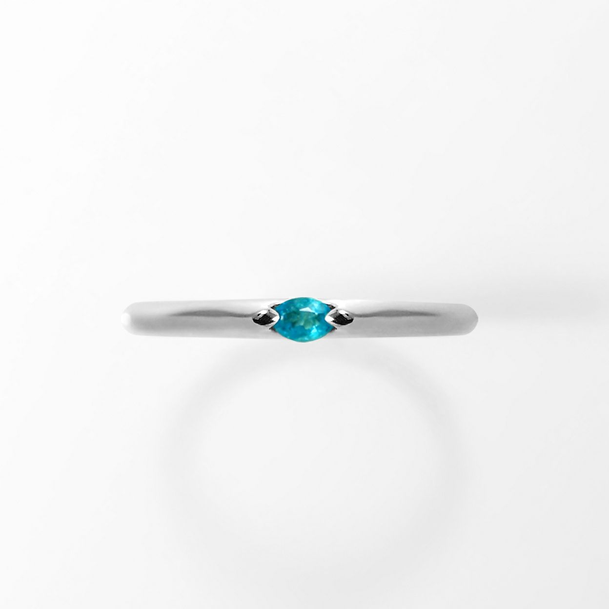 ブラジル産パライバトルマリン0.082ctプラチナリング(中央宝石研究所宝石鑑別書付)