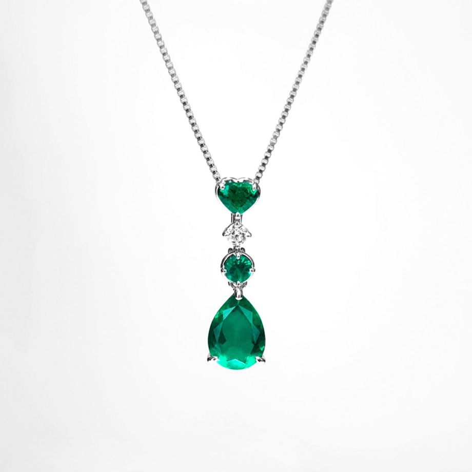 コロンビア産エメラルド1.39ct0.27ct0.07ctプラチナネックレスダイヤ0.06ct付(中央宝石研究所宝石鑑別書付)